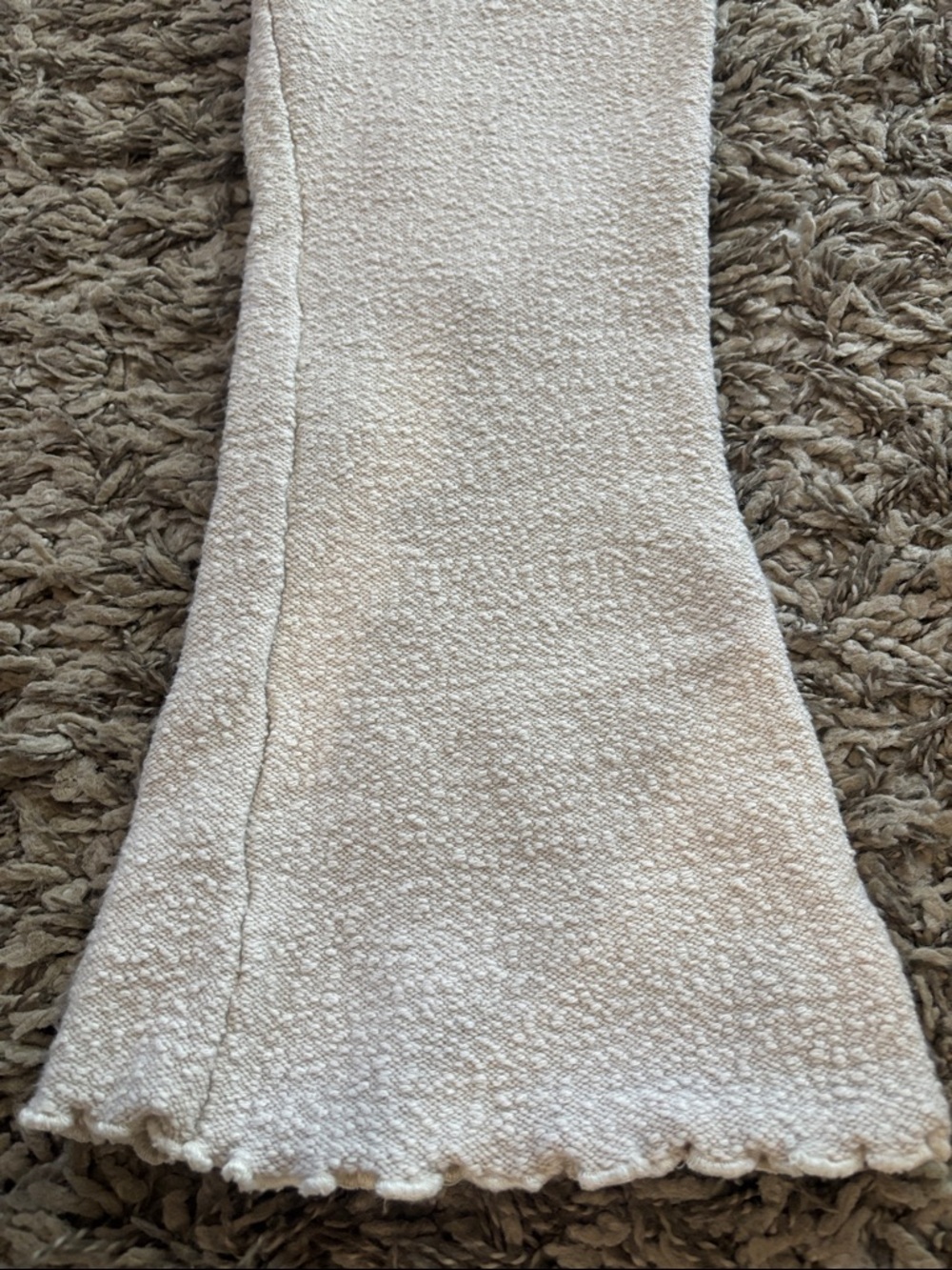 Free People Beach Cream Textured Knit Flare Pants - Picture 7 of 9